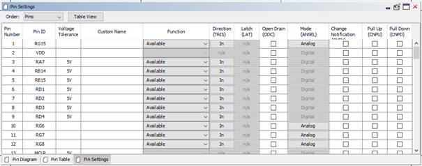  Harmony Pin Settings